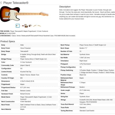 Fender Player Telecaster with Maple Fretboard 2020 - 3-Color Sunburst image 3