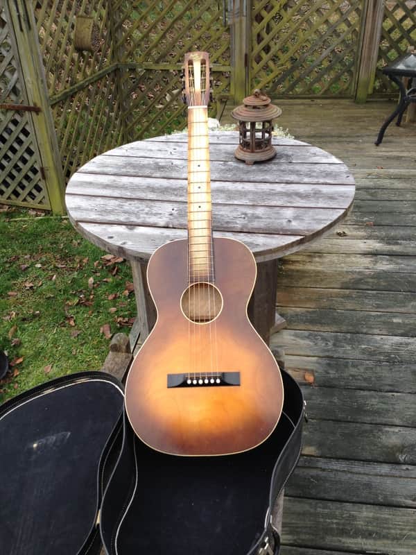 May-Bell 1930s Aged Sunburst Parlor Guitar image 1