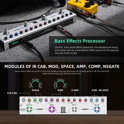 LEKATO TANK-B Electric Bass Effects Pedal Multi Effects Compressor Recording Amp Mod image 11