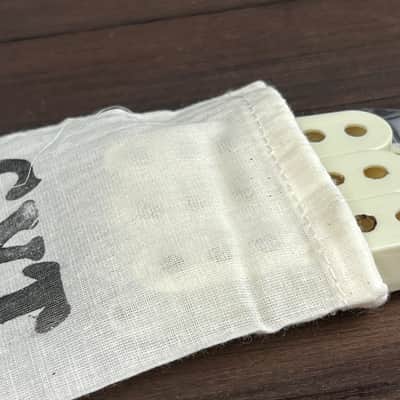 Pre cbs Nylon Pickup cover for Stratocaster®️ correct tool marks Vintage white aged image 5