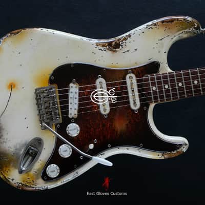 Fender Stratocaster Snowberry White Heavy Aged Relic by East Gloves Customs image 7