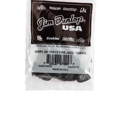 Dunlop 482R1.50 Tortex® Pitch Black Jazz III Guitar Picks 72 Picks image 1