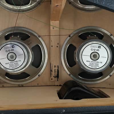 1982 Marshall Jcm 800 1960A 4X12 Speaker Cabinet G12-65 Speakers image 8