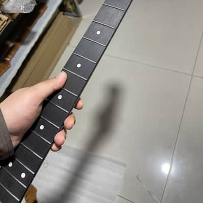 Left hand Round End stainless steel 22frets gloss roasted flame Maple Electric guitar neck Rosewood fingerboard image 2
