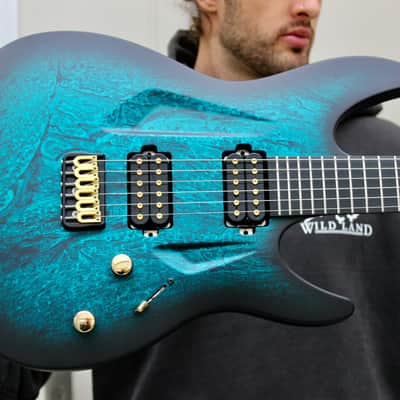 Aristides 060 Dark Teal Marble Burst Satin - Featuring BKP Pickups image 1