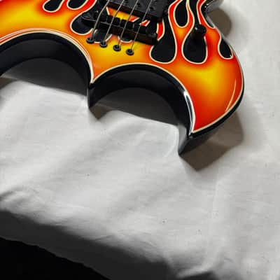 Brownsville New York Bat Electric Bass Guitar 2000s - Hot Rod Flame Graphic image 3