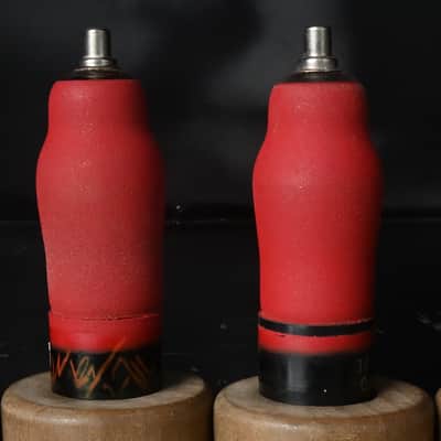 4x 1940's NOS Philips-Miniwatt EF39 Top Cap Pentode Red Coated Glass Made in Gt Britain Amplitrex Tested image 4