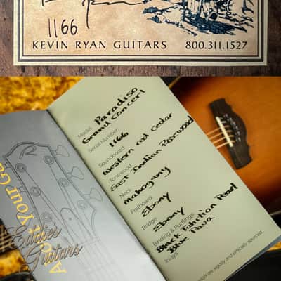 Kevin Ryan Paradiso Grand Concert - Western Red Cedar & Figured Rosewood image 23