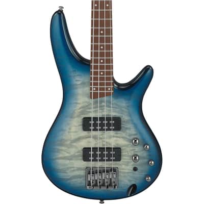 Ibanez SR400EQM-SCB Bass Quilted Maple Stained Cosmic Blue Starburst Jatoba Fretboard image 1