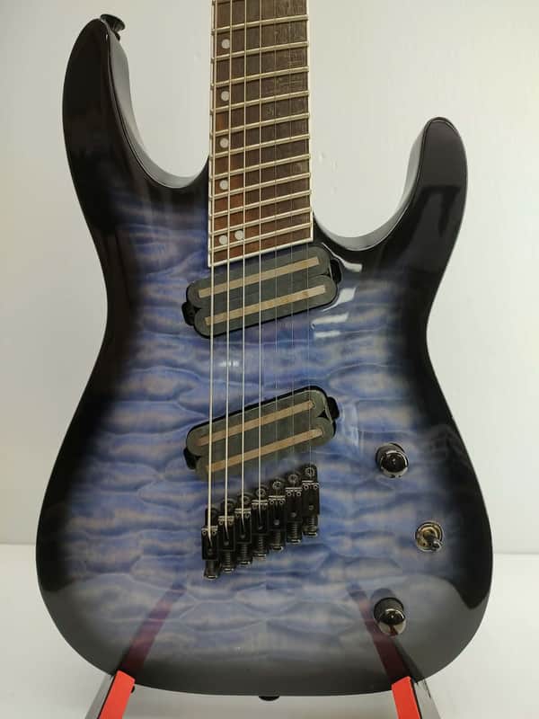 Jackson X Series SLATX7Q MS Soloist Archtop 2019 - Present - Transparent Blue Burst image 1