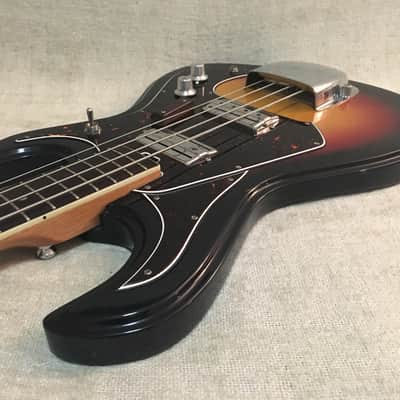 National EG467-2B / Silvertone 1490 Electric Bass 1960's Sunburst Japan + Case Super Clean! image 12