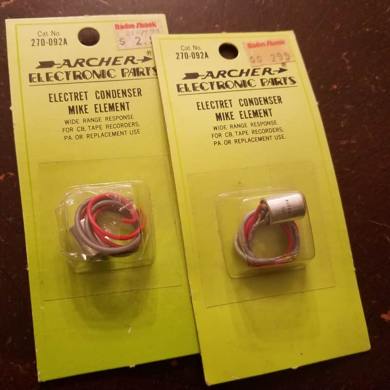 Archer PAIR NOS Electret Condenser Mike Element Mic 270-092A Japan 1980s image 1