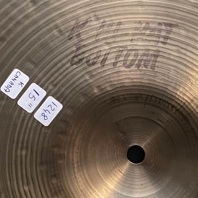 Zildjian 15" K Canada Hi-Hat cymbals 1283 - 1248 grams Late 1970's image 10