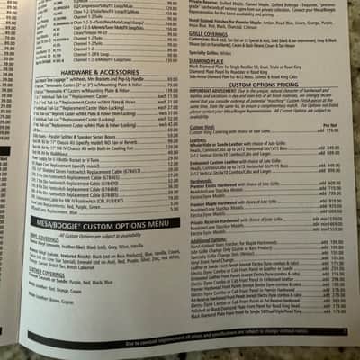 Mesa Boogie Amp Price List 2011 Electra Dyne stiletto Ace Lone Star Mark V Tri Axis Walkabout M6 M9 Road King trans atlantic image 7