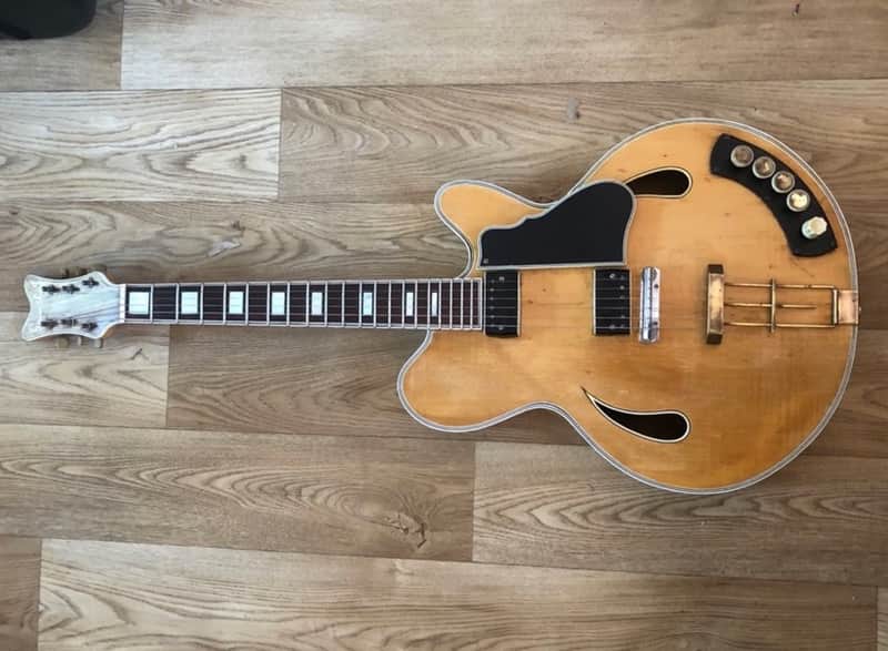 Rare 1958 Grimshaw S S custom electric guitar natural, great player image 1