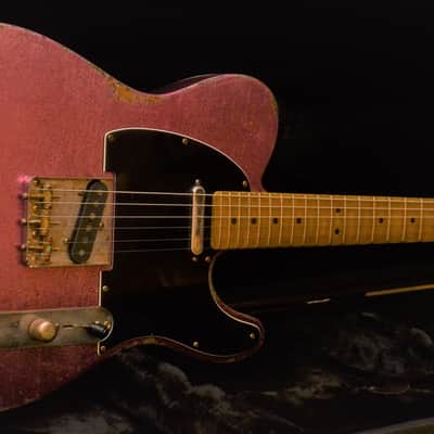 American Fender Telecaster Custom Heavy Relic Pink Gold Sparkle Colorshift! image 9