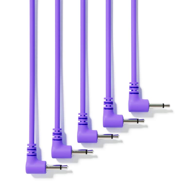 ExcelValley [Purple | 120 cm - 47.24"] 5-Pack - Right Angle Mono Modular Patch Cables image 1