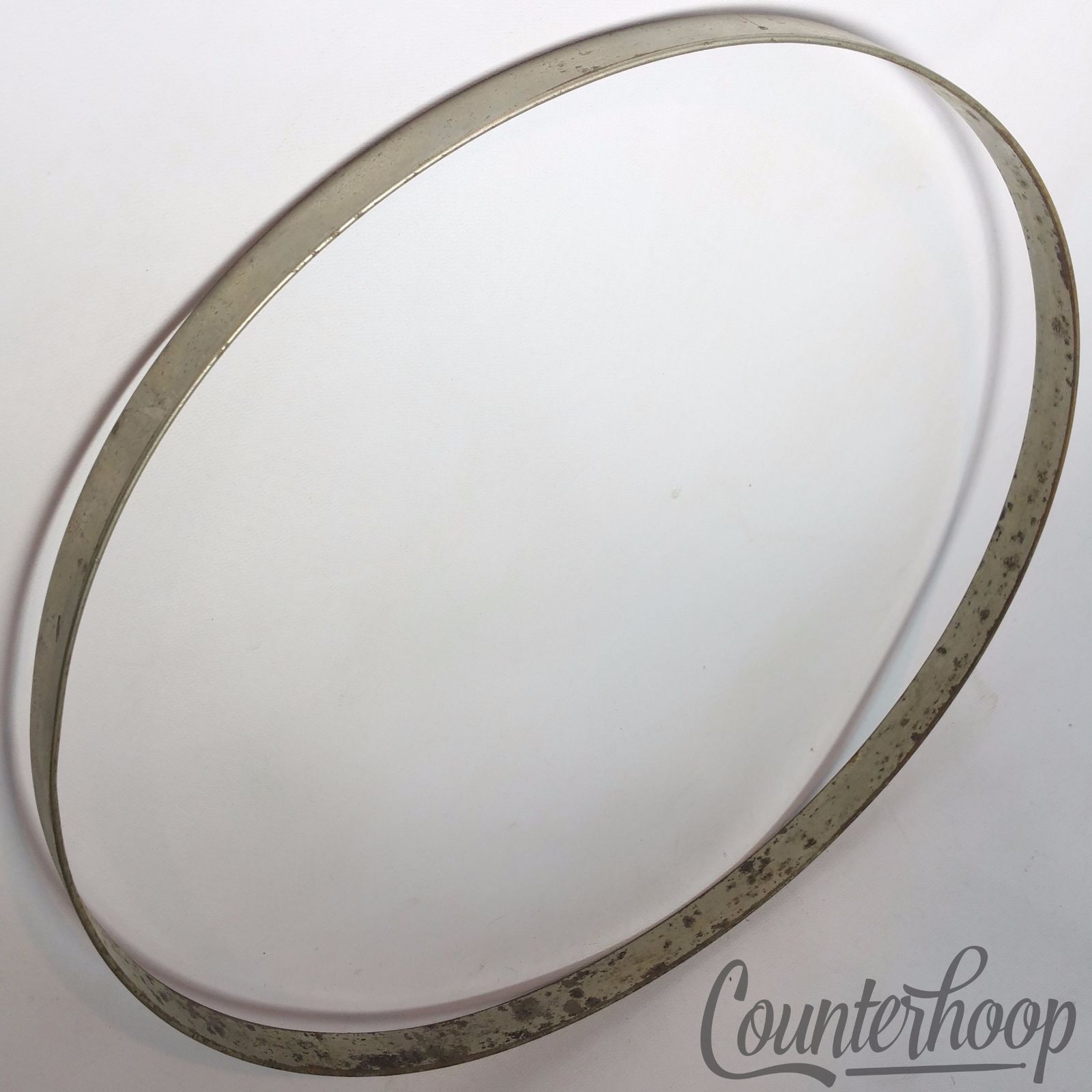Leedy 13 7/8" Snare Batter Drum Rim/Hoop Nickel Vintage 10s Straight Chopper USA — main photograph