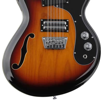 Danelectro 66-12 12-string Electric Guitar - Transparent 3-Tone Burst image 1