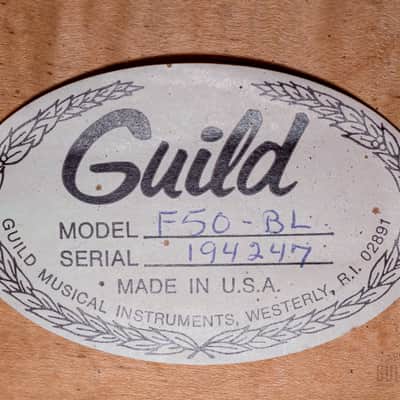 1978 Guild F-50 Jumbo Acoustic Guitar Blonde w/ Case, Westerly USA image 6