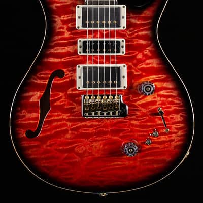 PRS Wood Library Willcutt Exclusive Special Semi-Hollow Quilt Maple Blood Orange Smokeburst 10 Top (056) image 3