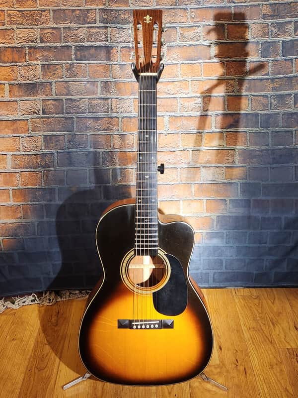 Amazing Hand Crafted Steel-String Acoustic Guitar Tobacco Burst 12 Fret Cutaway-Ebony Board-Spruce Top-Mahogany Back & Sides image 1