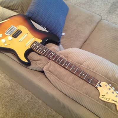 On Sale - Squier by Fender Vintage Modified Stratocaster HSS w/ Custom Gold Anodized Aluminum Pickguard / Backplate image 3