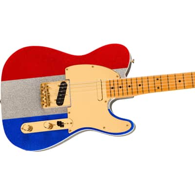 Fender Limited Edition Buck Owens Signature Telecaster - Red Silver and Blue Sparkle image 2