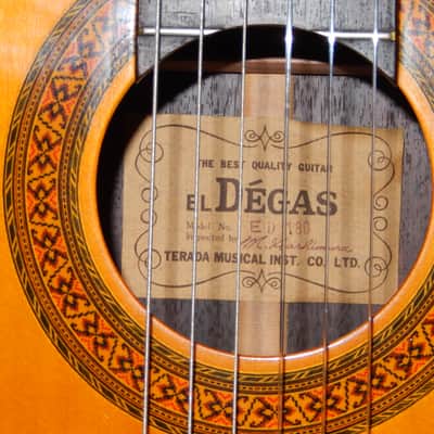 HAND MADE IN JAPAN 1974 EL DEGAS ED180 SUPER SOUNDING VINTAGE CLASSICAL GUITAR image 5
