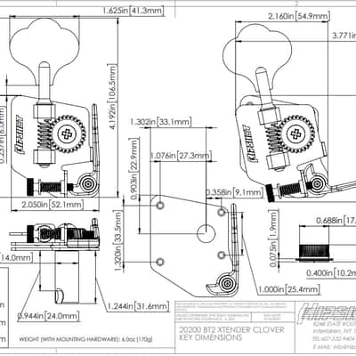Hipshot BT2 Gold Bass Drop D Machine Head De-tuner X-tender 70s Fender P/Jazz® image 2