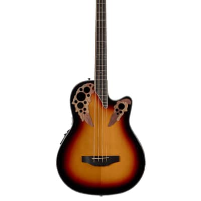 Ovation CEB44-1N Celebrity Elite Exotic Mid Depth Mahogany Neck 4-String Acoustic-Electric Bass Guitar image 9