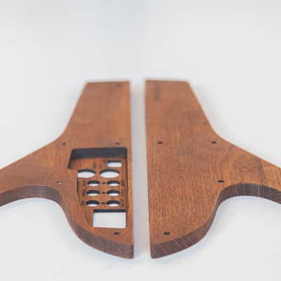 2 Many Synths - Little Phatty stage 1 or II or Sub Phatty sidepanels, solid Oak with Walnut colour image 7