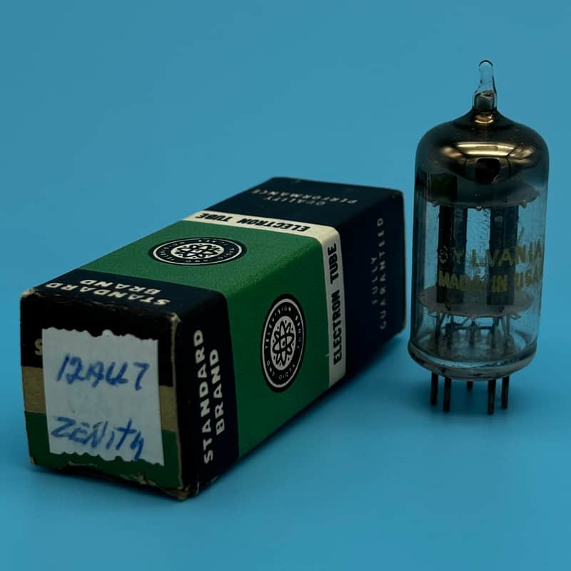 1950s Sylvania 12AU7 ECC82 Vintage Black Plate D Getter Preamp Tube! T333 image 1