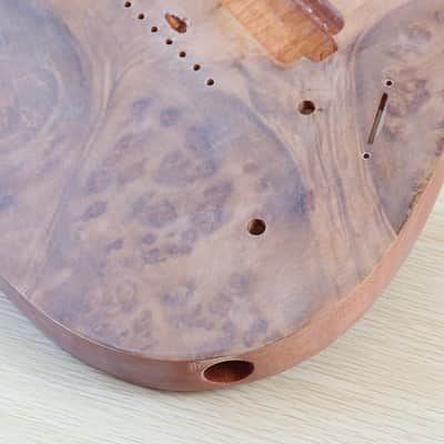 8 String Electric Guitar Body Tree Burl Top Guitar Barrel Okoume Wood Body for Electric Guitar image 4