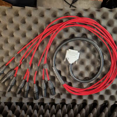 Premium Mogami 2932 DB25 DSUB to Neutrik Gold XLR Male 8 Ch. Snake | Red 5ft. W/ 3ft Fanback. image 1