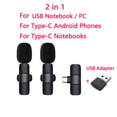Wireless Lavalier Microphone Portable Audio Video Recording Mini Mic for iPhone Android Live Broadcast Gaming Phone Microfonoe image 1