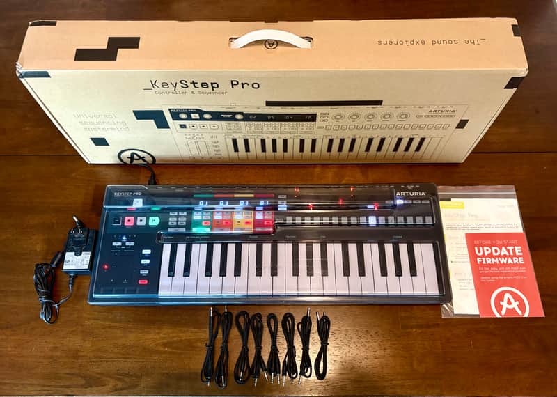 Arturia Keystep Pro Chroma + Decksaver, Power Supply, CV/USB Cables image 1