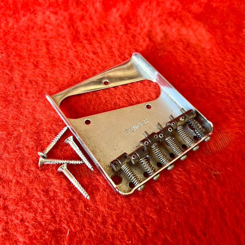 Fender Telecaster bridge 1970’s  - Chrome 6 saddle original vintage USA image 1