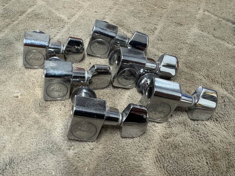 Fender American 2 Pin Sealed Deluxe 6 in line Tuners - Chrome - Stratocaster - Telecaster image 1