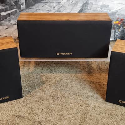 Pioneer Pioneer CS-X300-Q & CS-C170Q center channel surround speakers 90s  - Wood veneer image 2