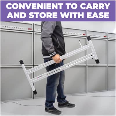 Liquid Stands White Piano Keyboard Stand - X Style Adjustable & Portable Heavy Duty Music Stand (White) image 5