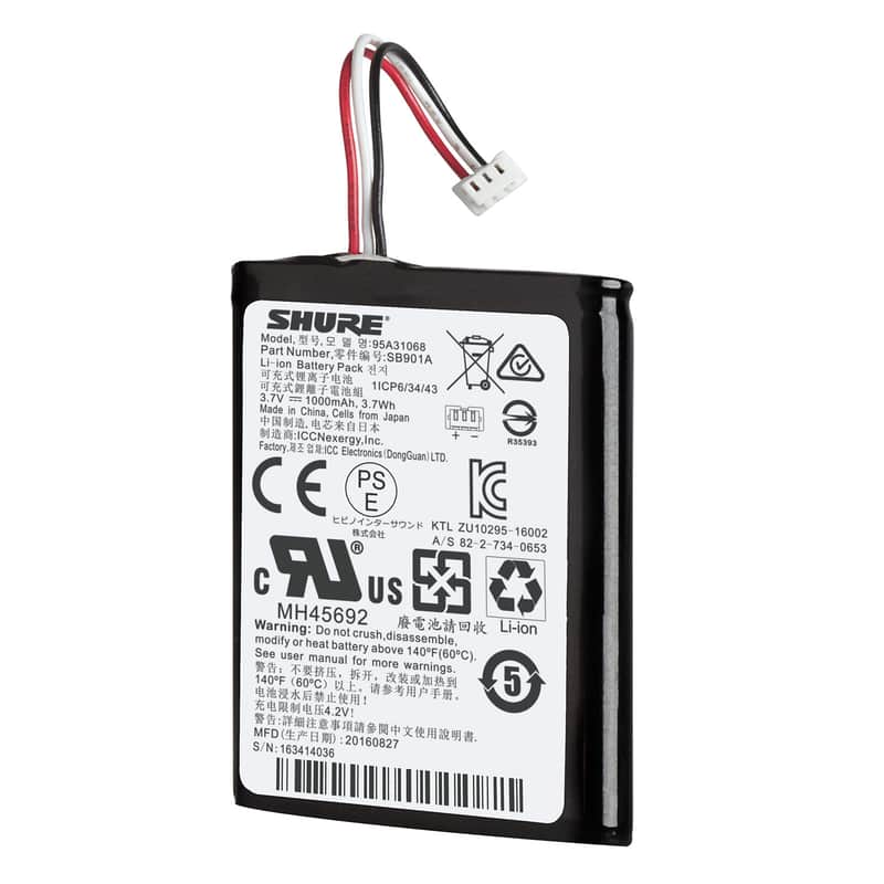 Shure SB901A Replacement Battery Unit for MicroFlex Wireless image 1