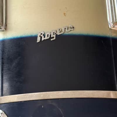 Roger's  14 x 20" Mercury Model Blue and Silver Duco Bass Drum Vintage 50's - 60's image 7