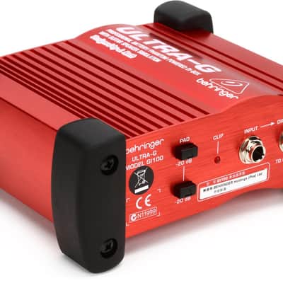 Behringer Ultra-G GI100 1-channel Active Guitar Direct Box (2-pack) Bundle