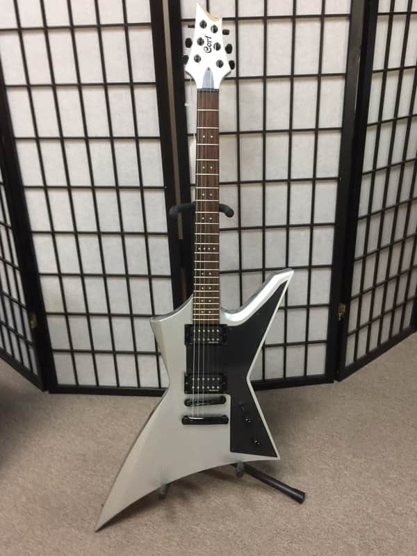 Cort VX-2X metallic silver electric guitar with EMG pick ups