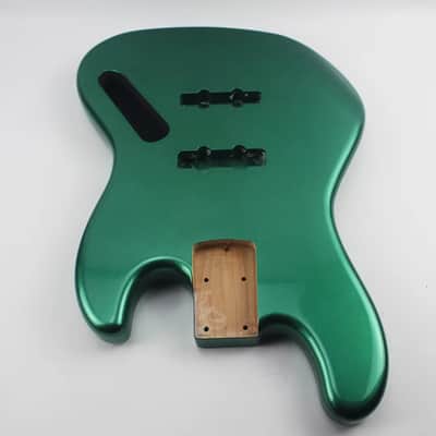 Metallic Green Alder Wood Jazz Bass Style Body image 3