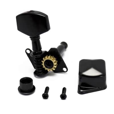 Black Semiclosed String Tuning Pegs Machine Heads Tuners Keys 6 In Line Right Hand for Electric Guitars image 5