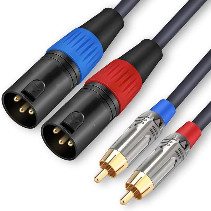 RCA to XLR Cable - Dual RCA/XLR Male HiFi Audio Cable, 10 Feet, 4N OFC Wire, for Amplifier, Mixer, Microphone image 1