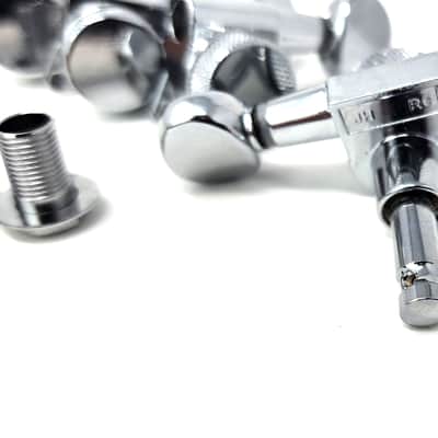 Carparelli 6-IN-LINE Electric Locking Machine Heads Tuners Classic Button Chrome image 6