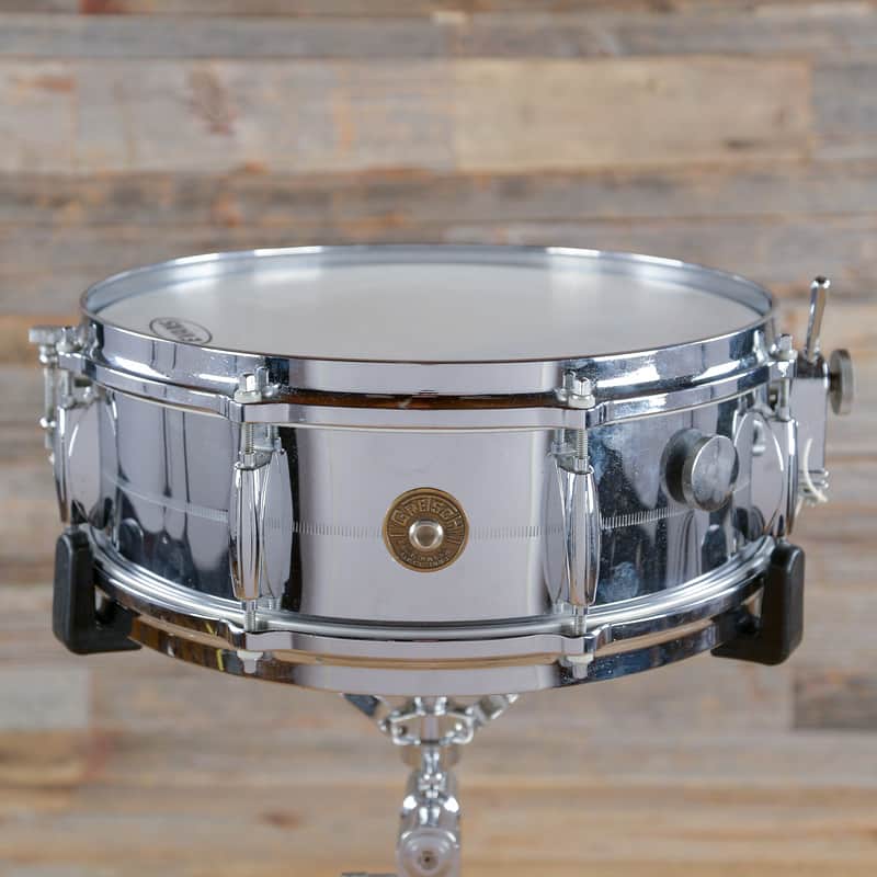 Gretsch Round Badge 4160 Chrome Over Brass 14x5" 8-Lug Snare Drum 1961 - 1971 image 2